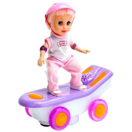 Интерактивная кукла Bradex Скейтбордистка Молли, розовый