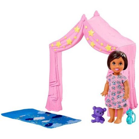 Набор Barbie Игра с малышом Розовый шатер, FXG97
