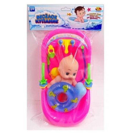 Пупс Abtoys "Веселое купание" для ванной с набором игрушек, PT-01276