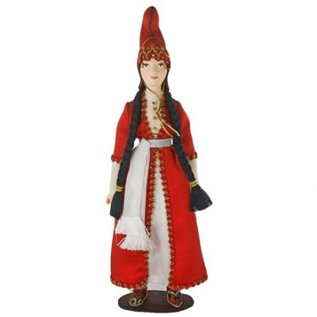 Кукла коллекционная фарфоровая в женском костюме Ингуши.