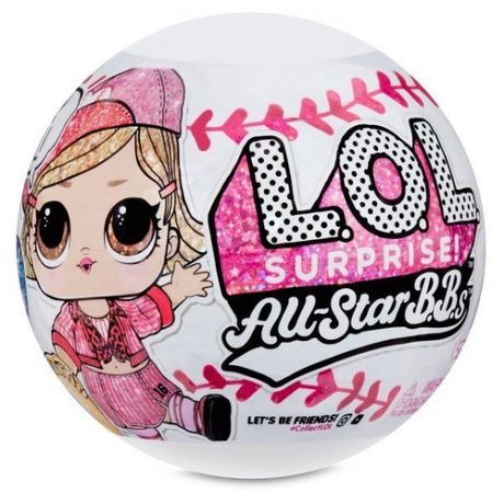 Кукла-сюрприз L.O.L. Surprise All-Star B.B.s Heart Breakers Sports Series 1 Baseball Sparkly, 570370