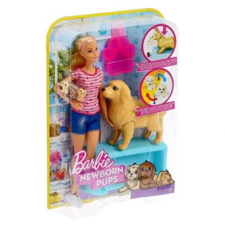 Mattel Набор «Кукла и собака с новорожденными щенками»