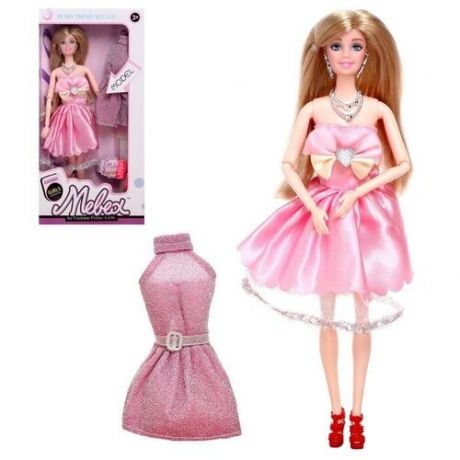 Market-Space Кукла-модель шарнирная «Лиза» в платье, с аксессуарами, микс