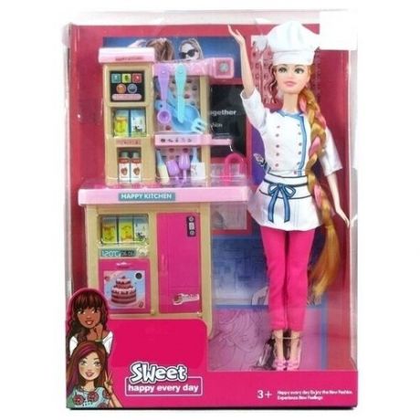 Кукла для девочек, Кукла повар, с аксессуарами, высота куклы - 30 см.