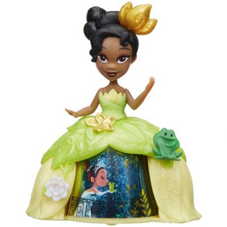 Кукла Hasbro Disney Princess Маленькое королевство Тиана в волшебном платье, 8,5 см, B8963