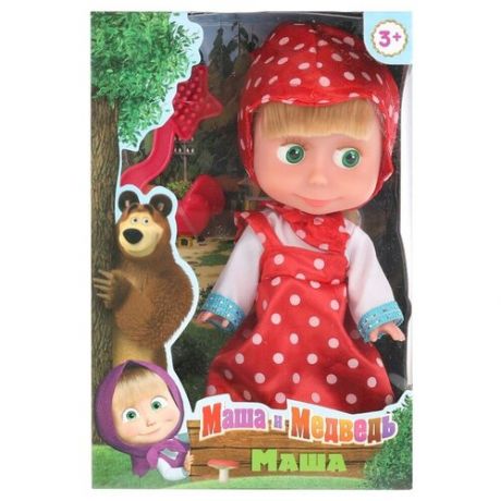 Кукла Карапуз Маша и Медведь, 15 см, без звука, в розовом платье (83030WOSP)