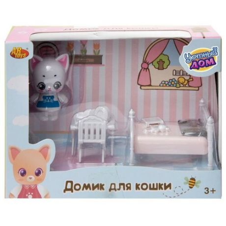 Игровой набор ABtoys Уютный дом Домик для кошки малый. Спальня