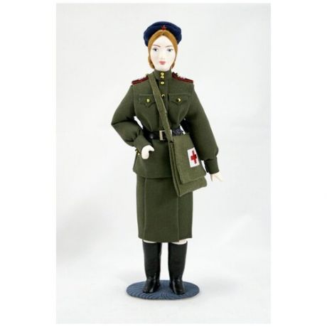 Потешный промысел кукла интерьерная в форме сержанта медицинской службы Красной армии. Медсестра (санитарка).