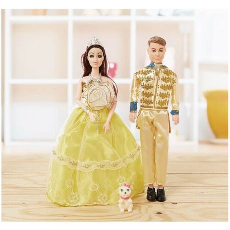 Набор кукол "Принц и принцесса" с питомцем