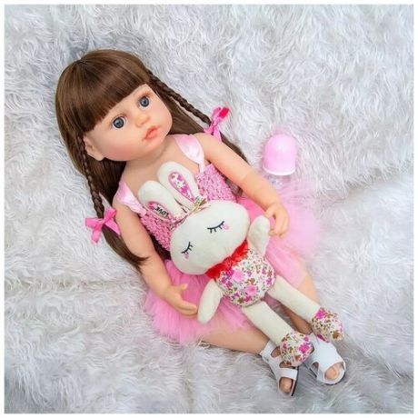 Кукла Реборн девочка Адриана (силиконовая) 55см/ Реалистичная кукла