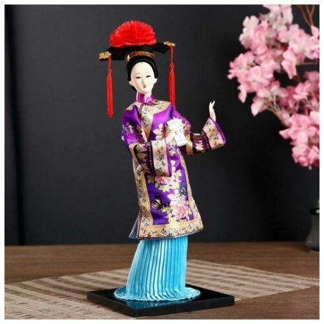 Кукла коллекционная "Китаянка в национ. платье с письменами" микс 32х12,5х12,5 см 4390906