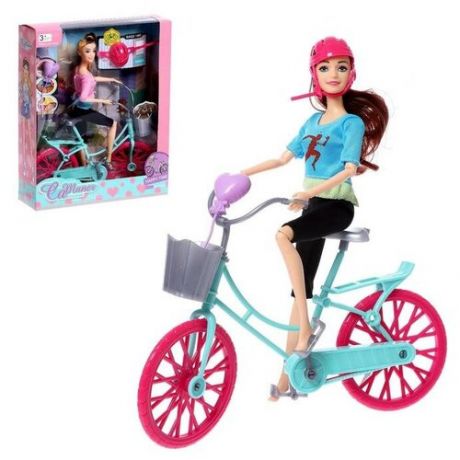 Кукла-модель шарнирная «Карина на вело прогулке» с аксессуарами, микс