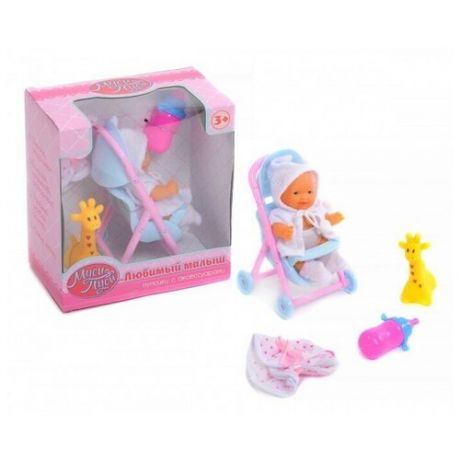 Кукла пупс с аксессурами / игровой набор для девочек / пупс, коляска, бутылочка для кормления, одежда, плечики для одежды, жираф, белый
