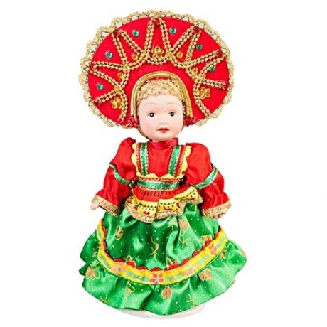 Кукла BLT керамическая русская красавица в красно-зеленом