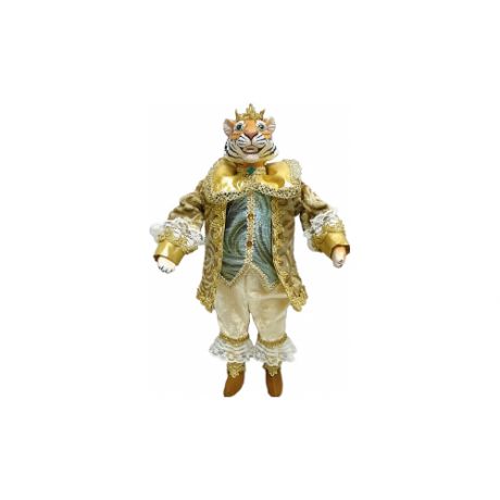 Коллекционная новогодняя кукла «Сэр Тигр» символ 2022 года (золотой цвет)