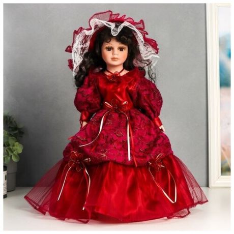 Кукла коллекционная керамика "Кармен в красном платье" 40 см