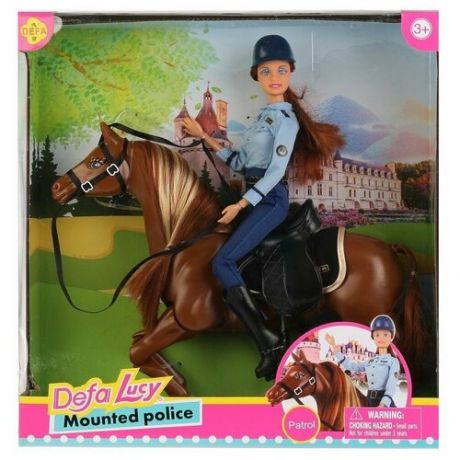 Кукла на лошади конная полиция Defa Lucy кукла на коричневой лошади