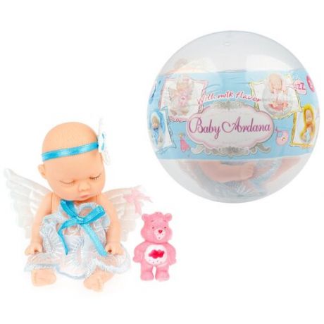 Детский игрушечный пупс с крыльями и мишкой в шаре / Игрушечный пупс для девочек / Пупс с мишкой в шаре