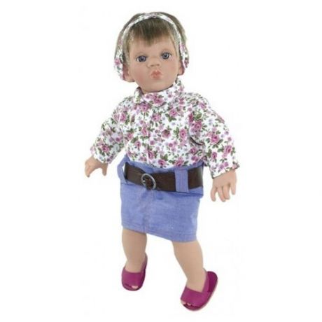 Кукла Lamagik Поцелуй девочка в джинсовой юбке и цветастой блузке, 38 см, 12026