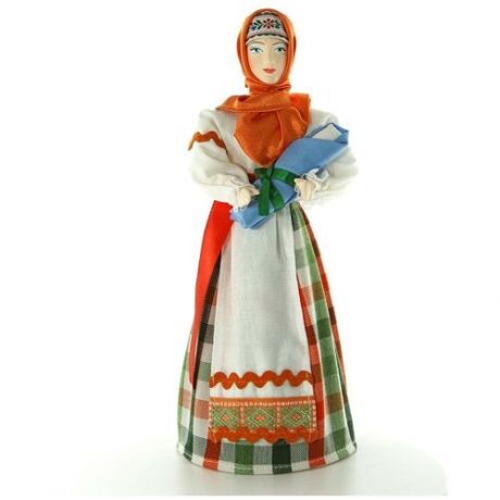 Кукла коллекционная Потешного промысла крестьянка с ребёнком.