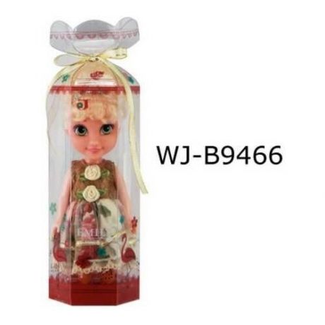 Кукла ABtoys Emily мини в прозрачной коробочке (блондинка, двухцветное платье), 16,5см
