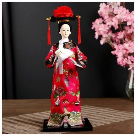 Кукла коллекционная "Китаянка в национальном платье с платочком" 32х12,5х12,5 см 4390903 .
