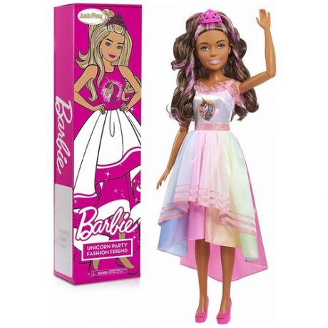 Кукла Barbie Лучшая подружка с единорогом Брюнетка 70 см