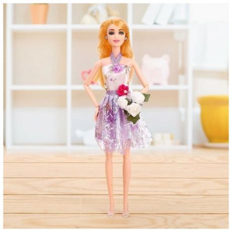 Market-Space Кукла-модель шарнирная «Кристина» в платье, с аксессуаром, микс