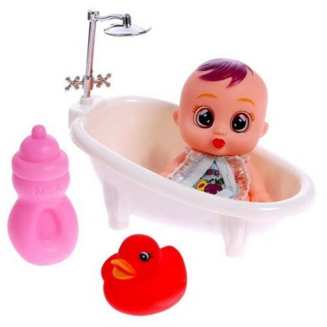 Пупс «Малыш» в ванной, с аксессуарами, микс
