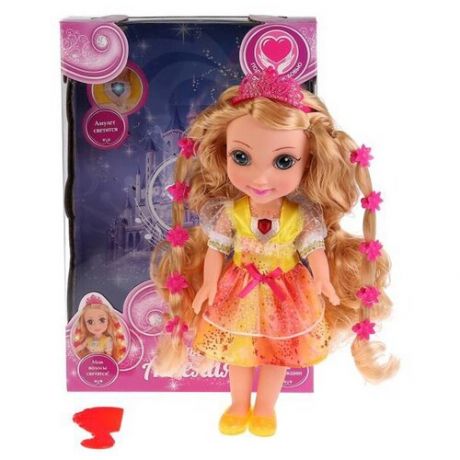 Карапуз Кукла интерактивная Принцесса Амелия, 36 см, светящиеся волосы, 100 фраз