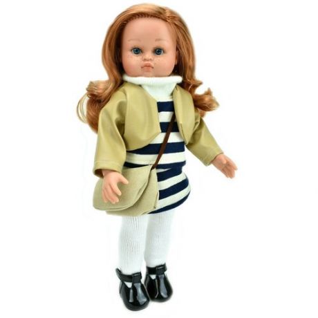 Кукла Нэни в платье в полоску, в куртке, рыжие волосы, 33 см