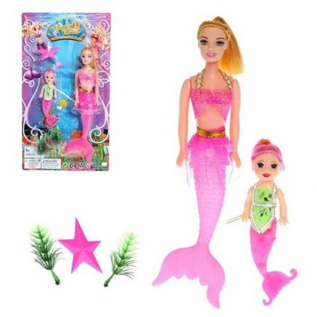 Market-Space Кукла русалочка «Нелли» с малышкой и аксессуарами, микс