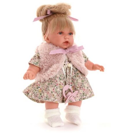 12135 Кукла озвученная София в розовом, 27 см, говорит/смеется, мягконабивная