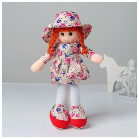 Мягкая игрушка "Кукла", в шляпке и платьишке, цвета микс