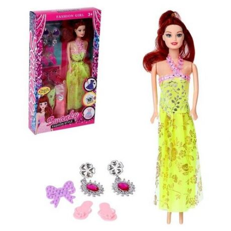 Market-Space Кукла-модель «Карина» с набором платьев и аксессуарами, микс