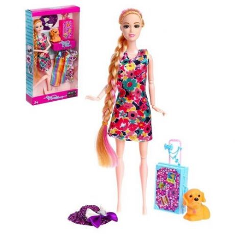 Кукла модель шарнирная «Даша» в платье, с аксессуарами, микс