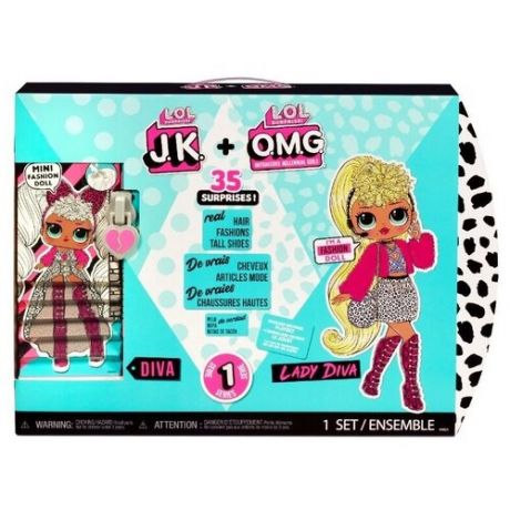 ЛОЛ Сюрприз ОМГ большие куклы - ОМГ JK Леди Дива, набор из 2х (L. O. L. Surprise! OMG JK 2-Pack Lady Diva Doll)