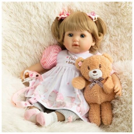Кукла Реборн девочка Марианна (мягконабивная) 45см/ Реалистичная кукла
