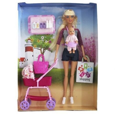 Кукла Defa Lusy с ребенком и коляской