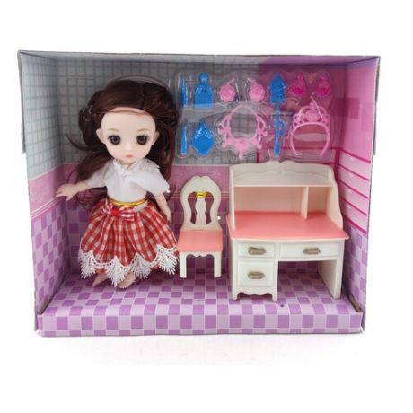 Мини-кукла с мебелью и аксессуарами.