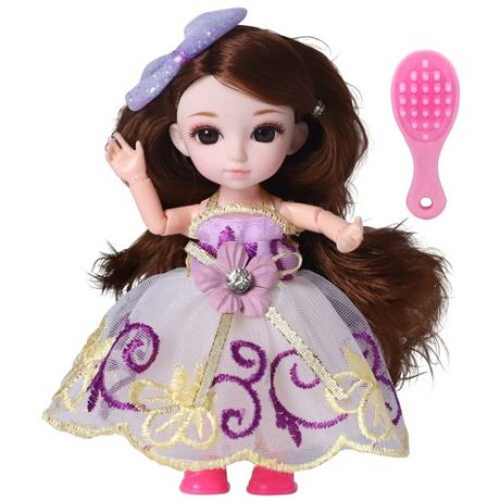 Кукла шарнирная Funky Toys Малышка Лили, брюнетка, с расческой, 16 см (FT72002)