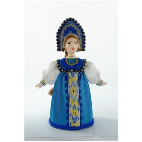 Потешный промысел кукла интерьерная Девушка в русском костюме 1(стилизация).