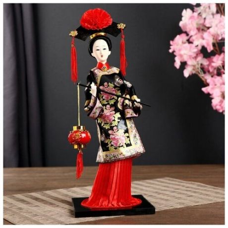 Кукла коллекционная "Китаянка в национ. платье с китайским фонариком" микс 32х12,5х12,5 см