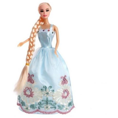 Кукла-модель «Ксения» в платье, длинные волосы, микс