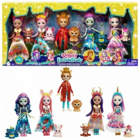 Набор Royal Enchantimals Королевские друзья 5 кукол с питомцами