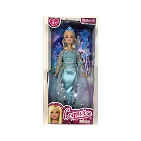 Игрушки карапуз Кукла 29 см София снежная принцесса в голубом платье, расческа в комплекте карапуз