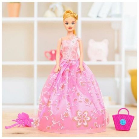 Кукла-модель «Яна» в платье с аксессуарами, микс