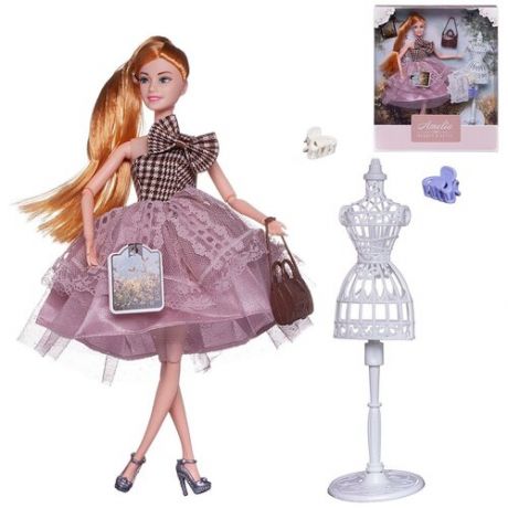Кукла ABtoys "Летний вечер" в платье с двухслойной ажурной юбкой, светлые волосы 30см