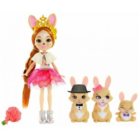 Enchantimals Набор игровой Семья Brystal Bunny Бристал Кроли, GYJ08, кукла, 3 кролика