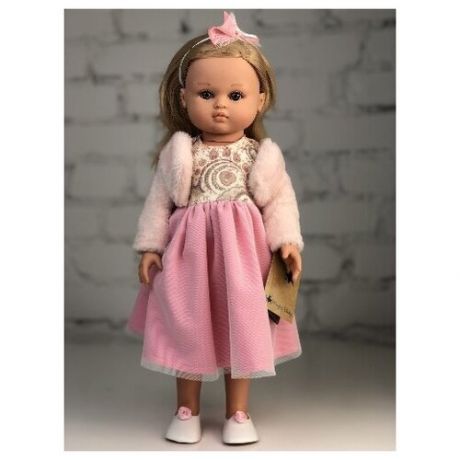 Кукла Lamagik Нэни блондинка, в розовом платье и меховой кофточке, 40 см, арт.42018